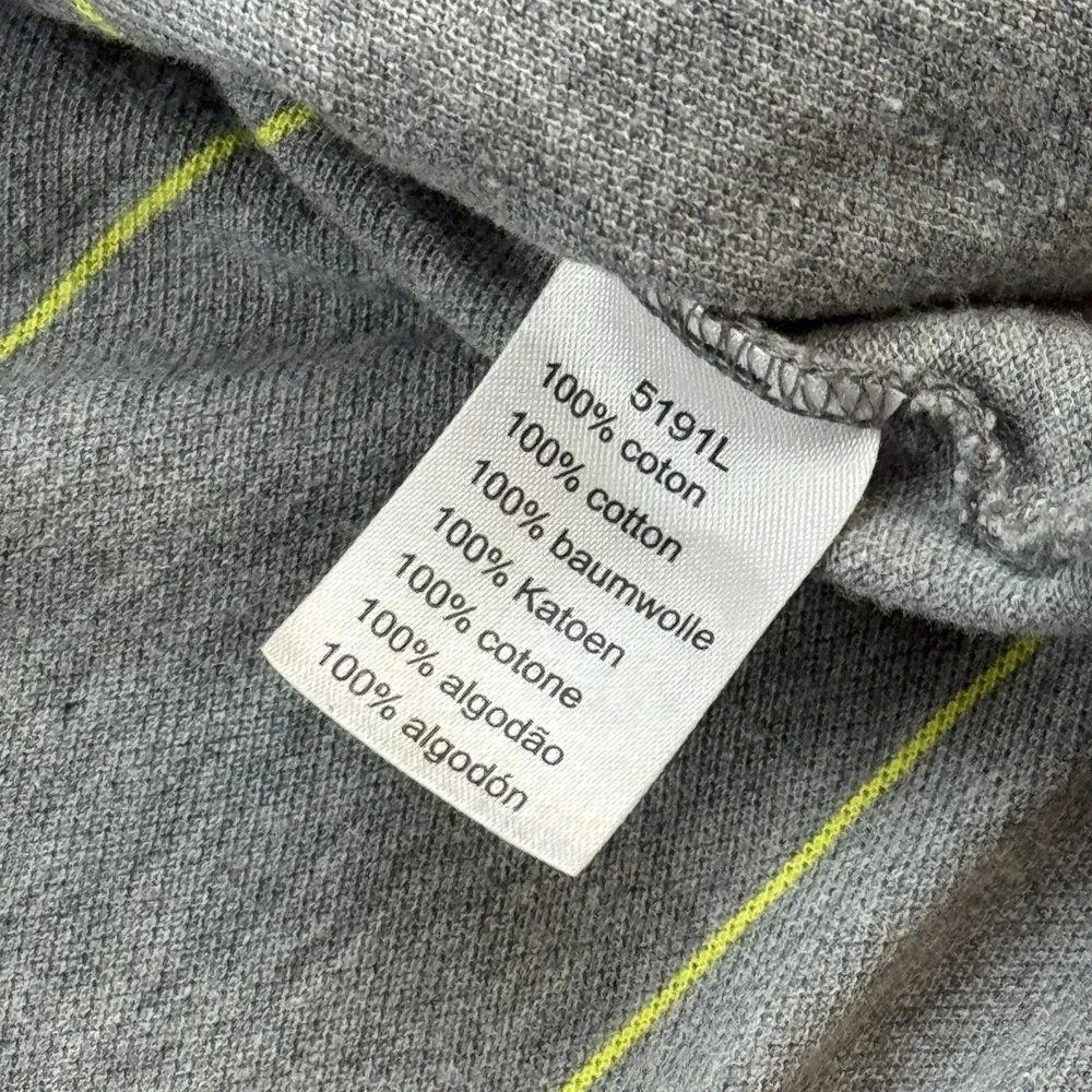 Lacoste Sport Shirt‎ Men 6 XL Gray Striped Polo Short Sleeve Golf Performance